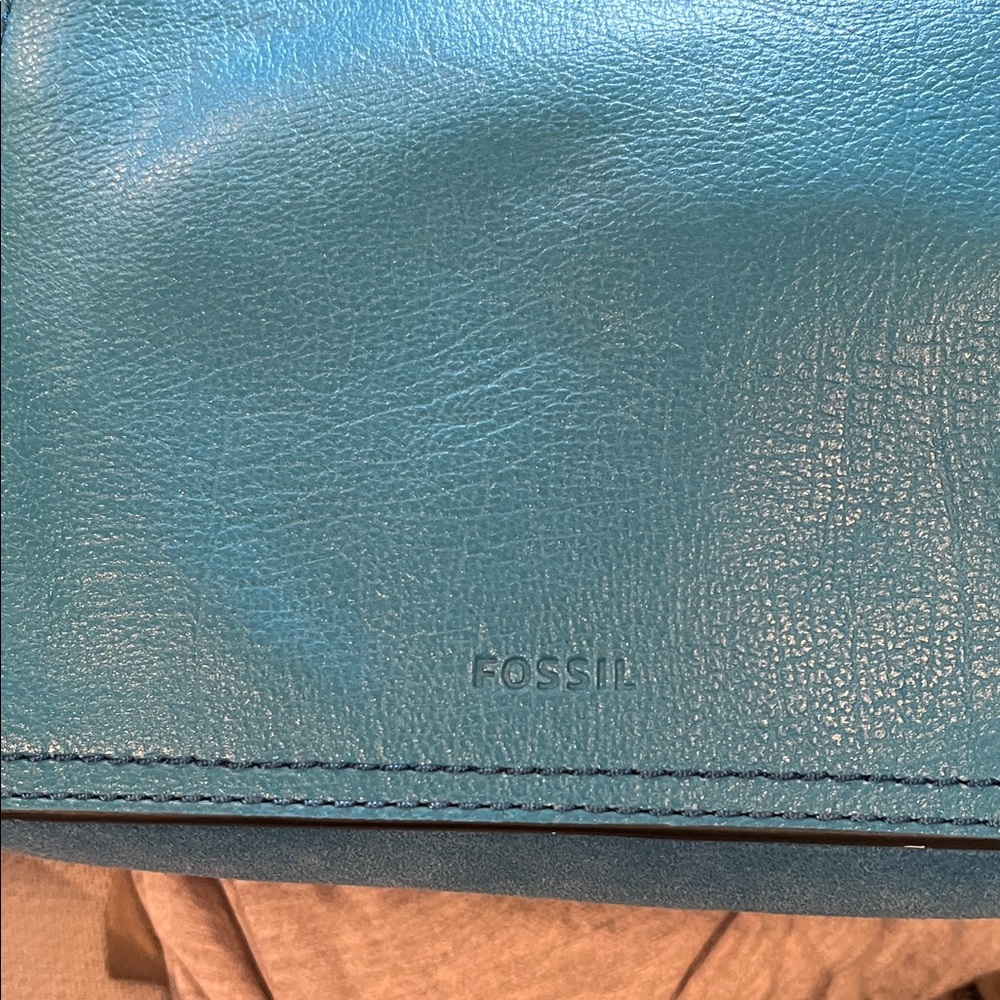 Fossil Teal, (more Turquoise) Leather Shoulder Bag